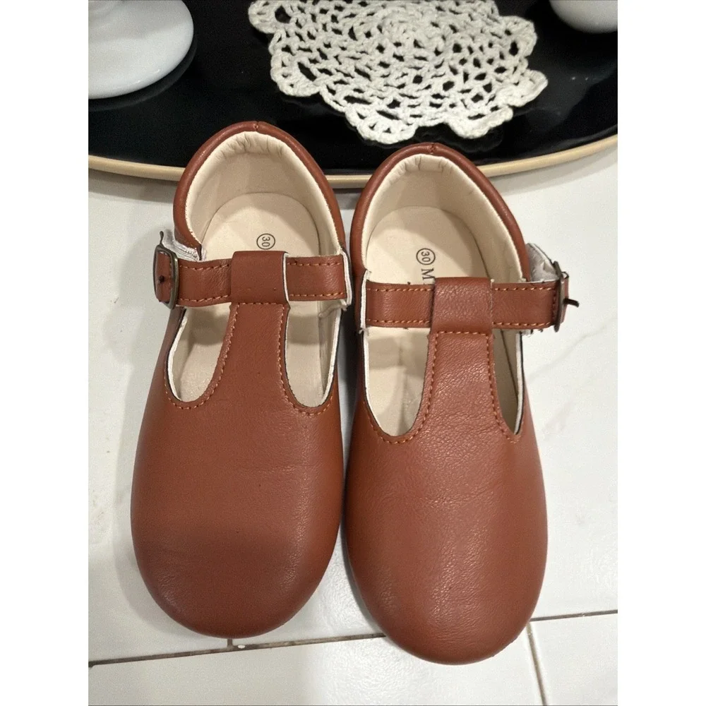 Meckior Shoes Girls Size 12.5 Mary Jane  Vegan Leather Toddler Kids Hook/Loop